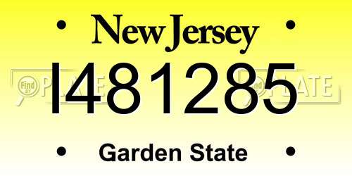 I481285 New Jersey License Plate