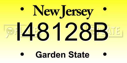 I48128B New Jersey License Plate