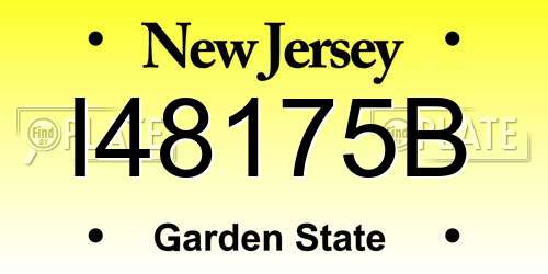 I48175B New Jersey License Plate