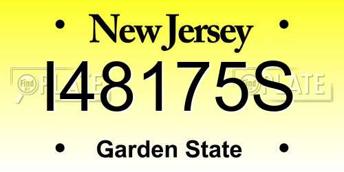 I48175S New Jersey License Plate