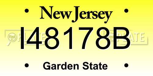 I48178B New Jersey License Plate
