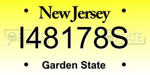 I48178S New Jersey License Plate