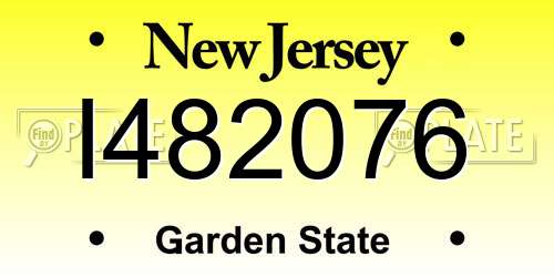 I482076 New Jersey License Plate