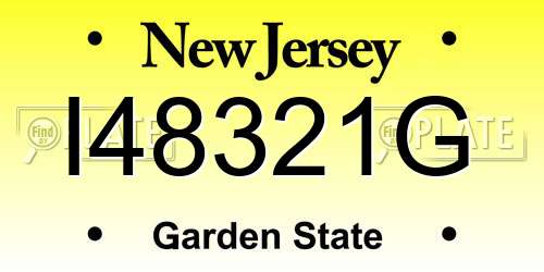 I48321G New Jersey License Plate