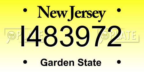 I483972 New Jersey License Plate