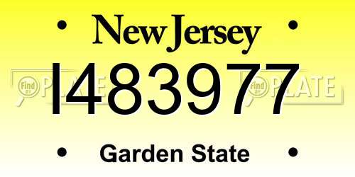 I483977 New Jersey License Plate