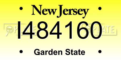 I484160 New Jersey License Plate