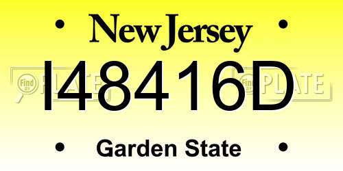 I48416D New Jersey License Plate