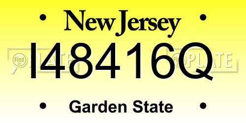 I48416Q New Jersey License Plate