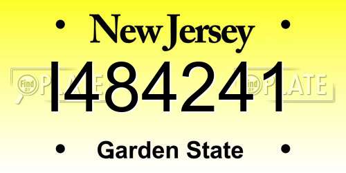 I484241 New Jersey License Plate