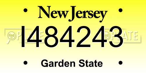 I484243 New Jersey License Plate