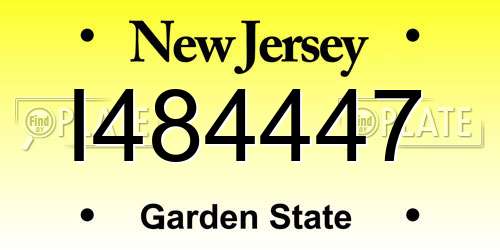 I484447 New Jersey License Plate