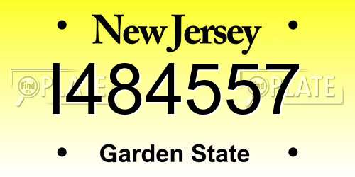 I484557 New Jersey License Plate