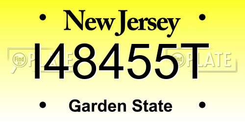 I48455T New Jersey License Plate