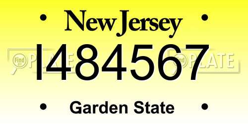I484567 New Jersey License Plate