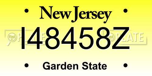 I48458Z New Jersey License Plate