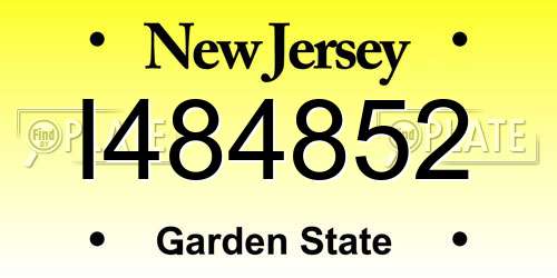 I484852 New Jersey License Plate