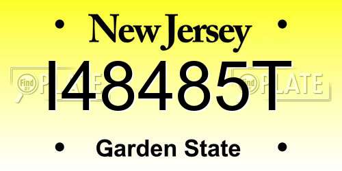 I48485T New Jersey License Plate