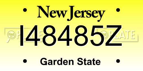 I48485Z New Jersey License Plate