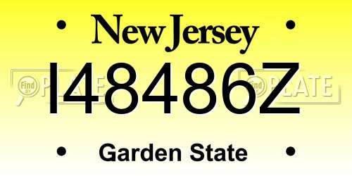 I48486Z New Jersey License Plate