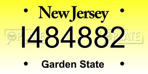 I484882 New Jersey License Plate
