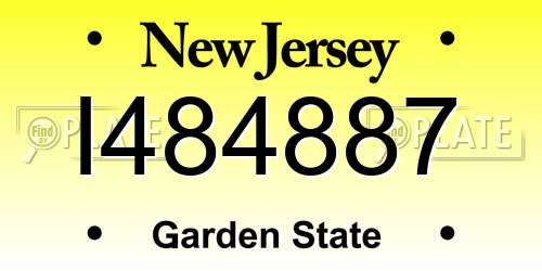 I484887 New Jersey License Plate
