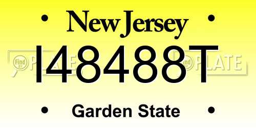 I48488T New Jersey License Plate