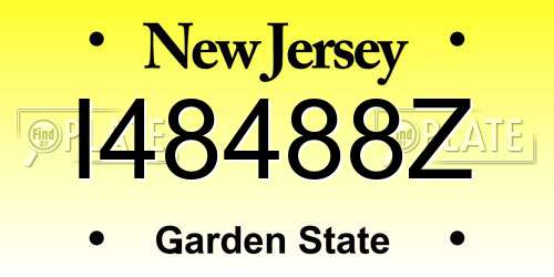 I48488Z New Jersey License Plate