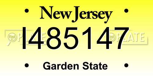 I485147 New Jersey License Plate