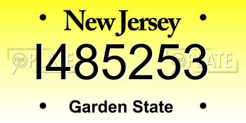 I485253 New Jersey License Plate