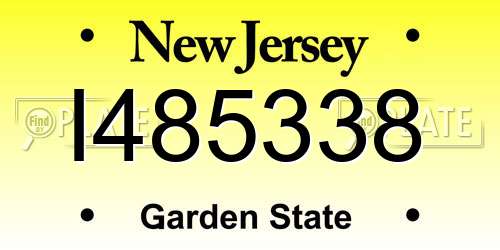 I485338 New Jersey License Plate