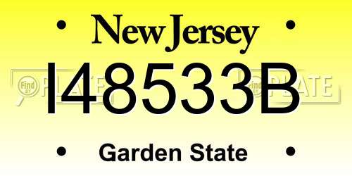 I48533B New Jersey License Plate