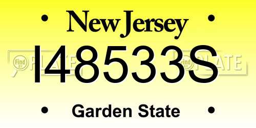 I48533S New Jersey License Plate