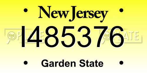 I485376 New Jersey License Plate