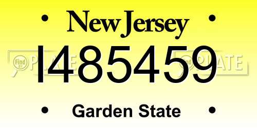 I485459 New Jersey License Plate