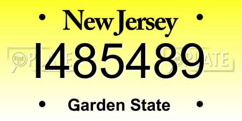 I485489 New Jersey License Plate