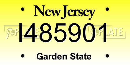 I485901 New Jersey License Plate