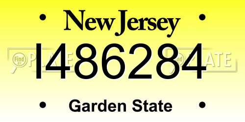 I486284 New Jersey License Plate