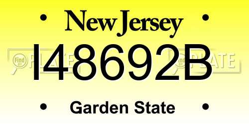 I48692B New Jersey License Plate