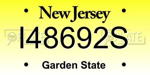 I48692S New Jersey License Plate