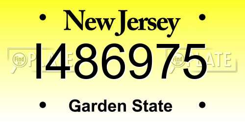 I486975 New Jersey License Plate