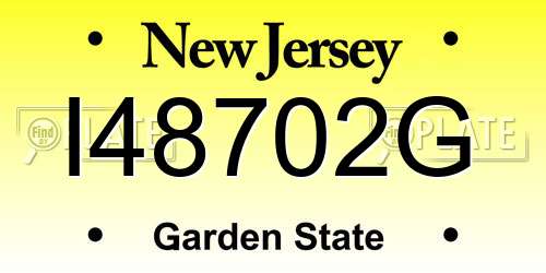 I48702G New Jersey License Plate