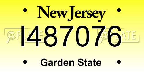 I487076 New Jersey License Plate