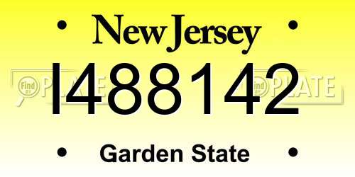 I488142 New Jersey License Plate