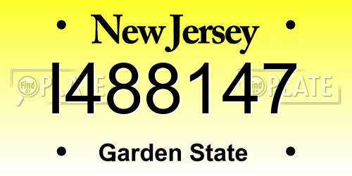 I488147 New Jersey License Plate