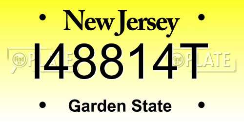 I48814T New Jersey License Plate