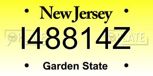 I48814Z New Jersey License Plate