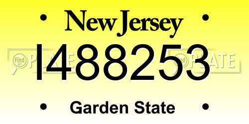 I488253 New Jersey License Plate