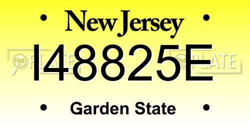 I48825E New Jersey License Plate