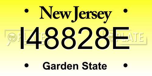 I48828E New Jersey License Plate
